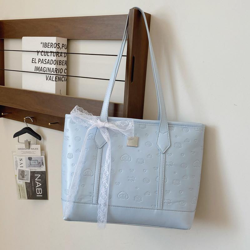 

Street Style Large Capacity Bag For Women With Pu Material And Zipper Closure For Daily Use синій