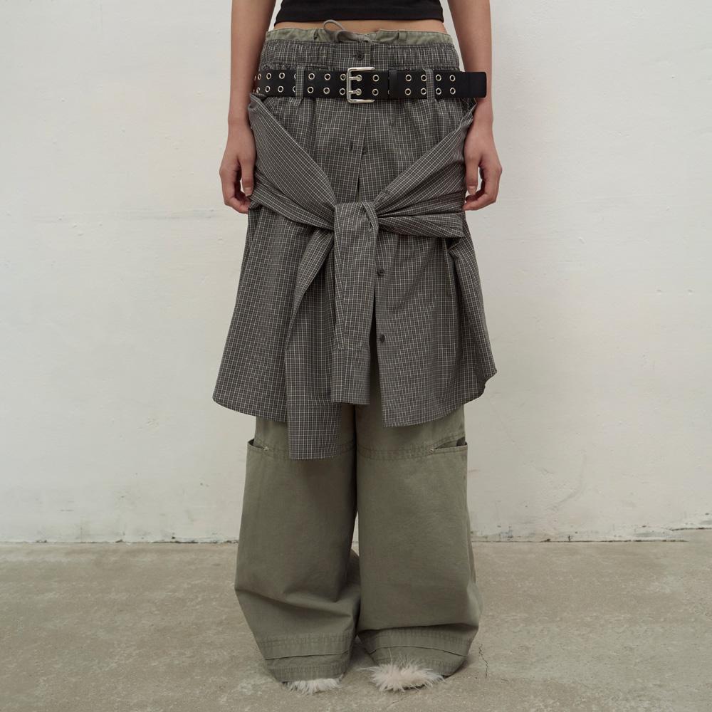 Lcdc Tm Checked Button-Up Skirt (Grey)
