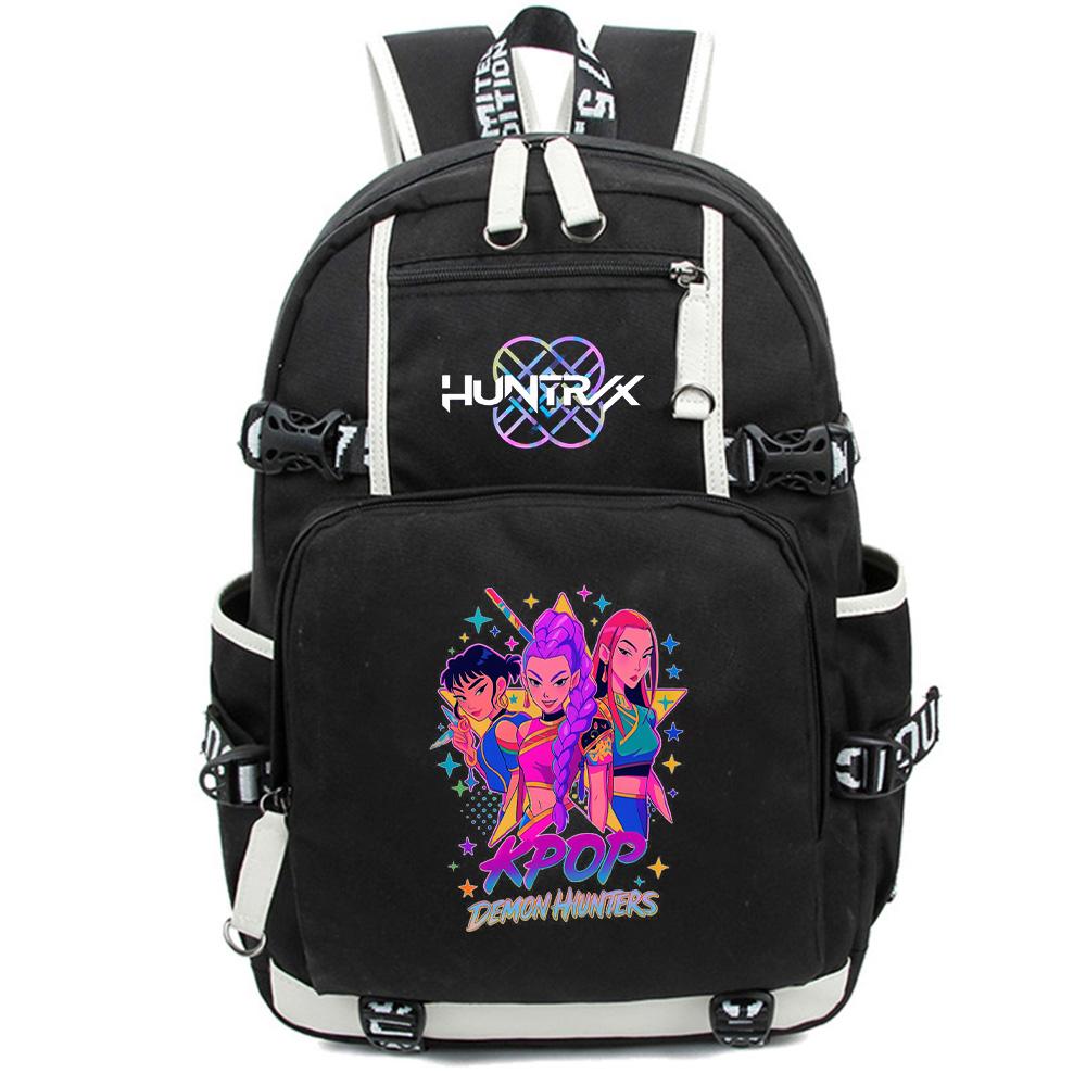 Cartoon K-Pop Demon Hunters Backpack Large Capacity Bookbag Laptop Unisex Student Boy Girl School Bag Large Capacity Travel Outdoor Bag