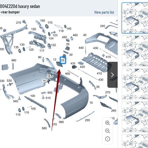 A2138850022 Fits Mercedes-Benz W213 E260/E300 Rear Bumper Tow Hook Cover, Unpainted.