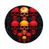 Dark Gothic Skull Tire Cover - Red & Golden Intricate Design, Durable Polyester, Fit For SUVs, Trucks, Cars, Motorcycles - Styli