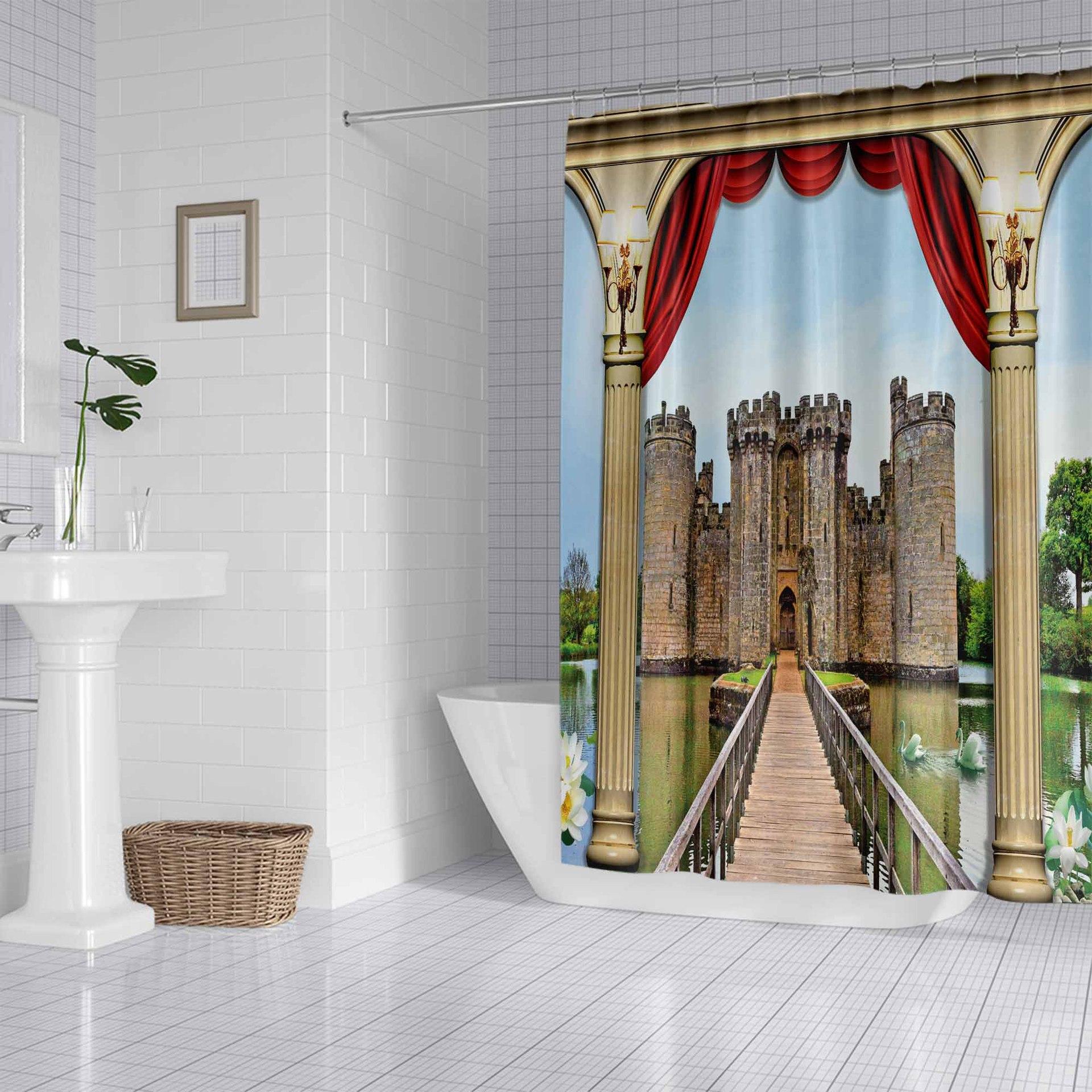 

JINRUN утолщенная водонепроницаемая занавеска для ванной комнаты, устойчивая к плесени, занавеска для душа, занавеска для душевой перегородки, занавеска для душа, занавеска для ванной комнаты, бесплатная перфорация 120*180CM