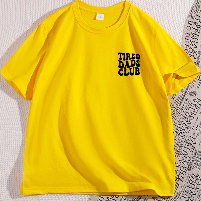 Klub Zmęczonych Tatusiów Koszulka Klub Nowego Taty Męska Bawełniana Krótki Rękaw Koszulka Wysokiej Jakości Streetwear Ubrania Y2k Męskie Top