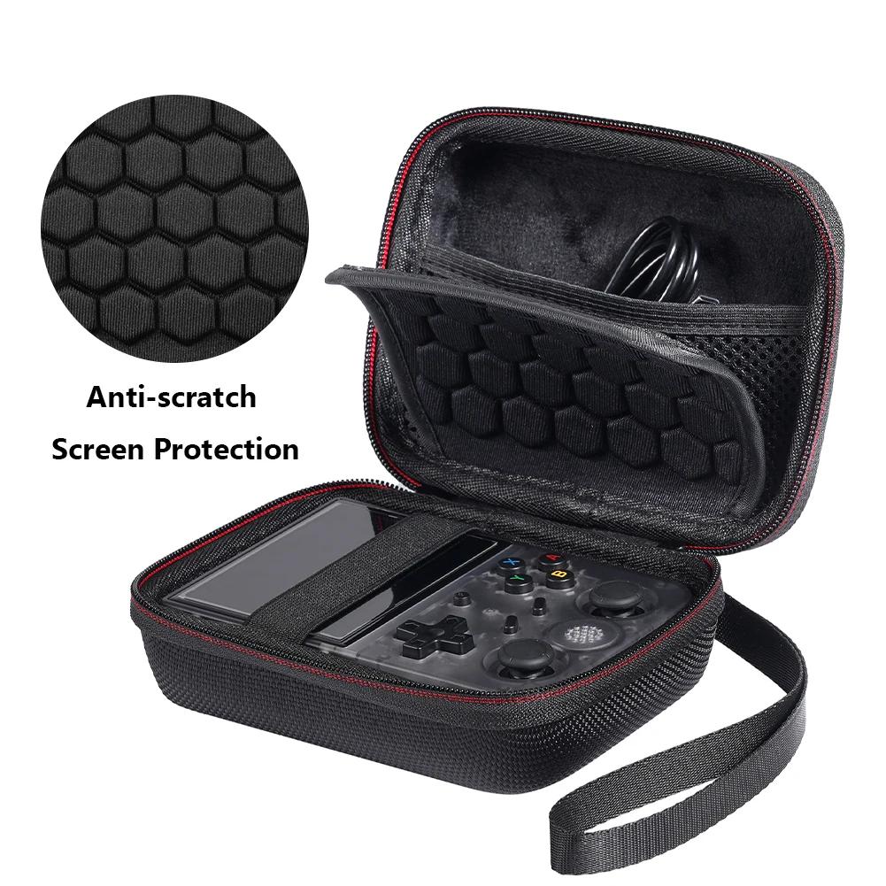 Hard Carrying Case For Anbernic RG35XX/RG353VS/R36S Game Console Storage Bag with Mesh Pouch Anti-Scratch Travel Protective Case