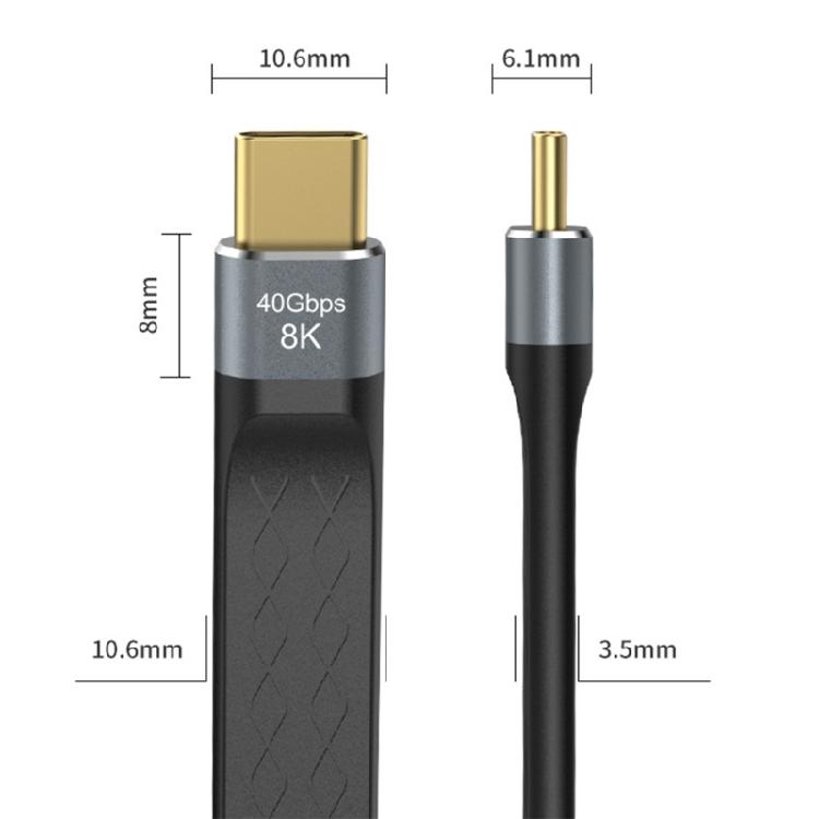 Short USB4 C Cable 5.9Inch Flat 40Gbps Speed 240W Charging 8K60hz Video For Phone Pad eGPU and More USB C Devices