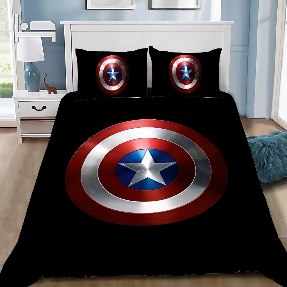 Heiße Captain America Bettwäsche-Set Kissenbezug Superhelden Bettwäsche-Set Erwachsene Junge Mädchen Schlafzimmer Dekoration Einzel Doppel Große Größe