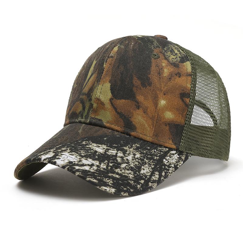 Unisex Camouflage Baseball Cap: Summer Mesh Hat with Curved Brim and Sun Protection for Outdoor Sports