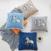 Chenille Jacquard Light Luxury Simple Modern Pillow Sets Sofa Cushion Sets White Horse Bed Pillow Cushion Bag Pillow