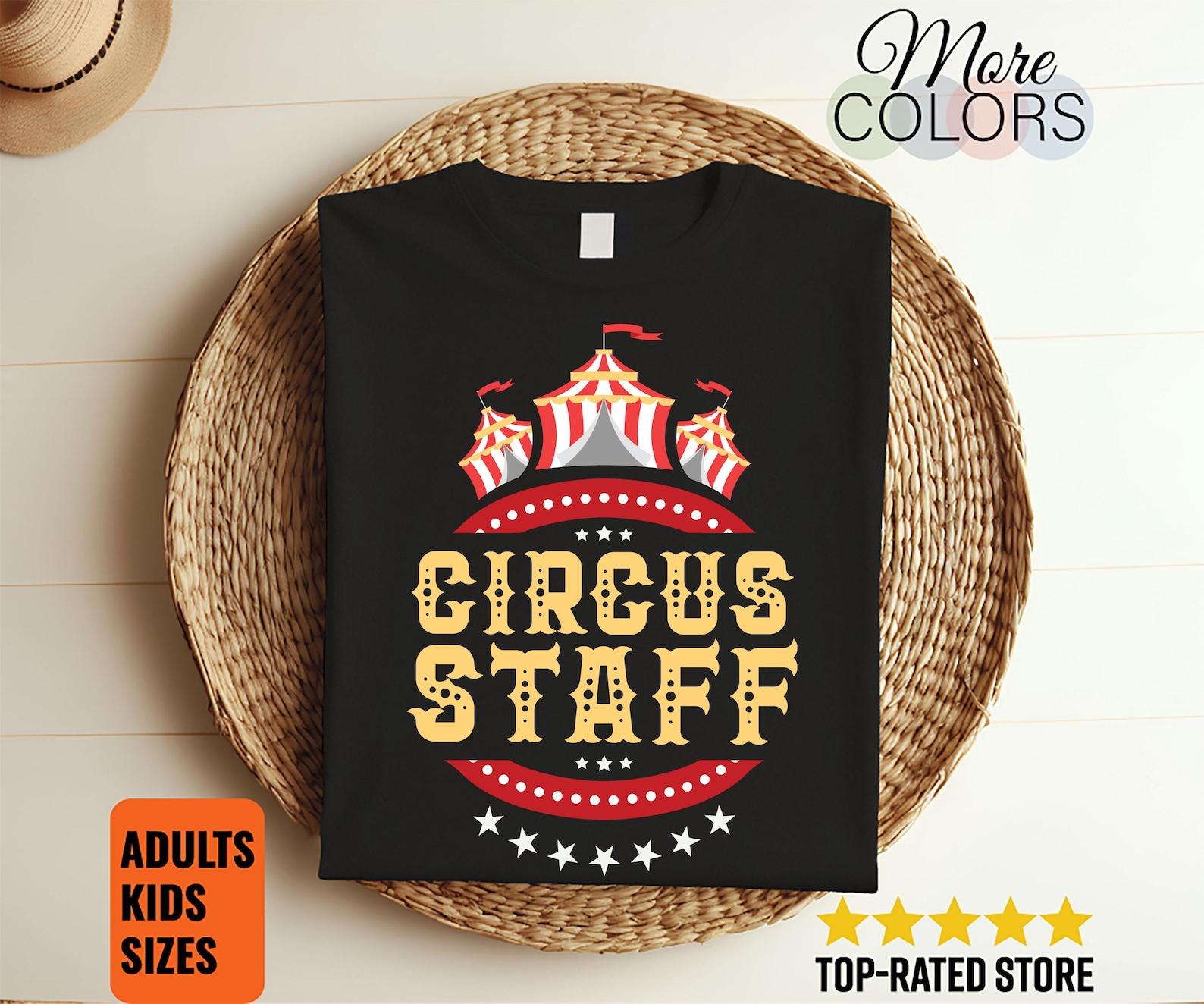 Circus Staff Costume Carnival Vintage T-Shirt, Clowns Ringmaster Tamer Taming Tee, Kids Birthday Children Party Present, Circus Lover Gifts, 110