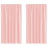 VidaXL Rideaux en voile avec boucles 2 pcs rose 140x175 cm, rideau en filet, rideau transparent, voile de fenêtre, 4102287