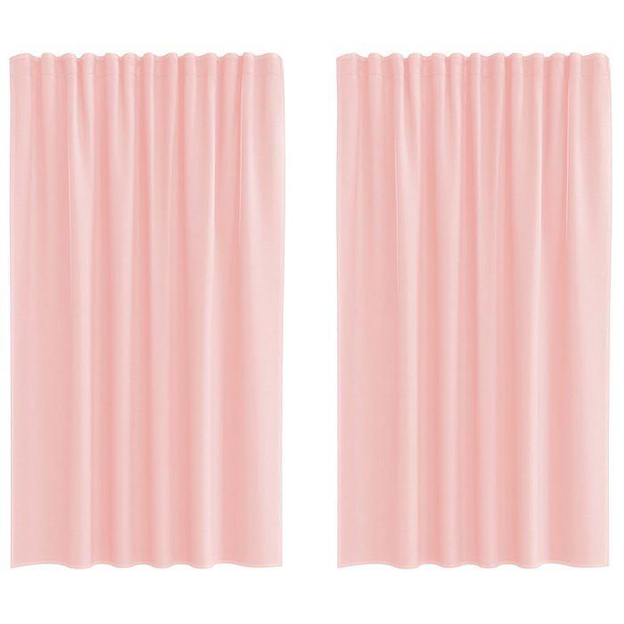 VidaXL Rideaux en voile avec boucles 2 pcs rose 140x175 cm, rideau en filet, rideau transparent, voile de fenêtre, 4102287