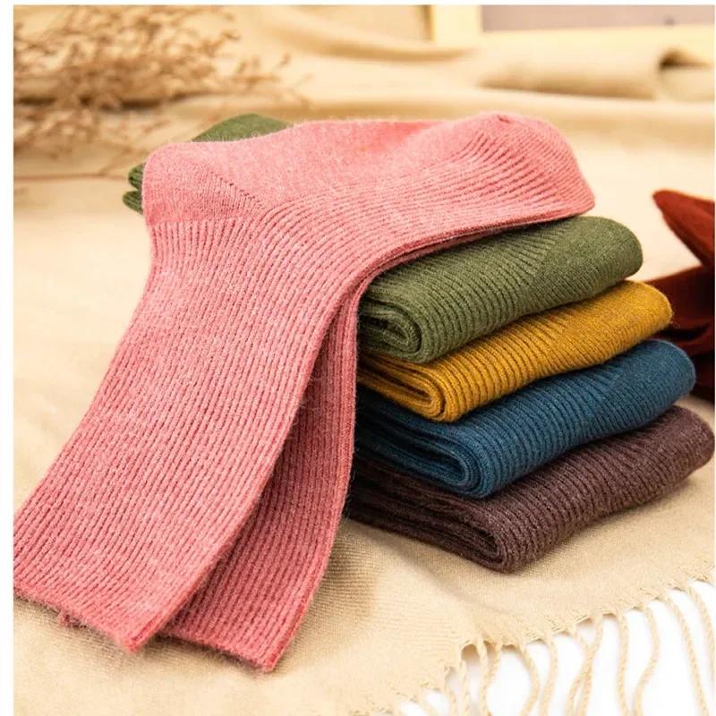 

Warm Wool Kids Sock for Boy Girl Sporty Fashion Solid Color Calf Sock for Children Autumn Winter Cashmere Warm Sock 10-12T