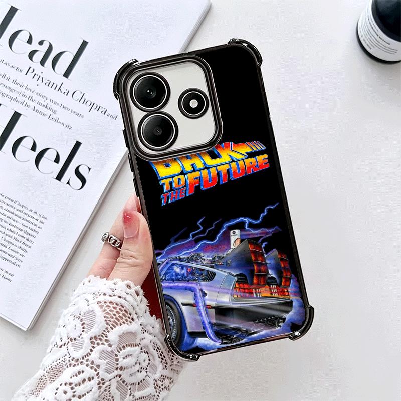 Back To The Future Plating Phone Case For Xiaomi Redmi Note 14 15 Pro Plus 13 12 11 11S 11T 10 9S 9 5G Anti-Fall Airabag Cover