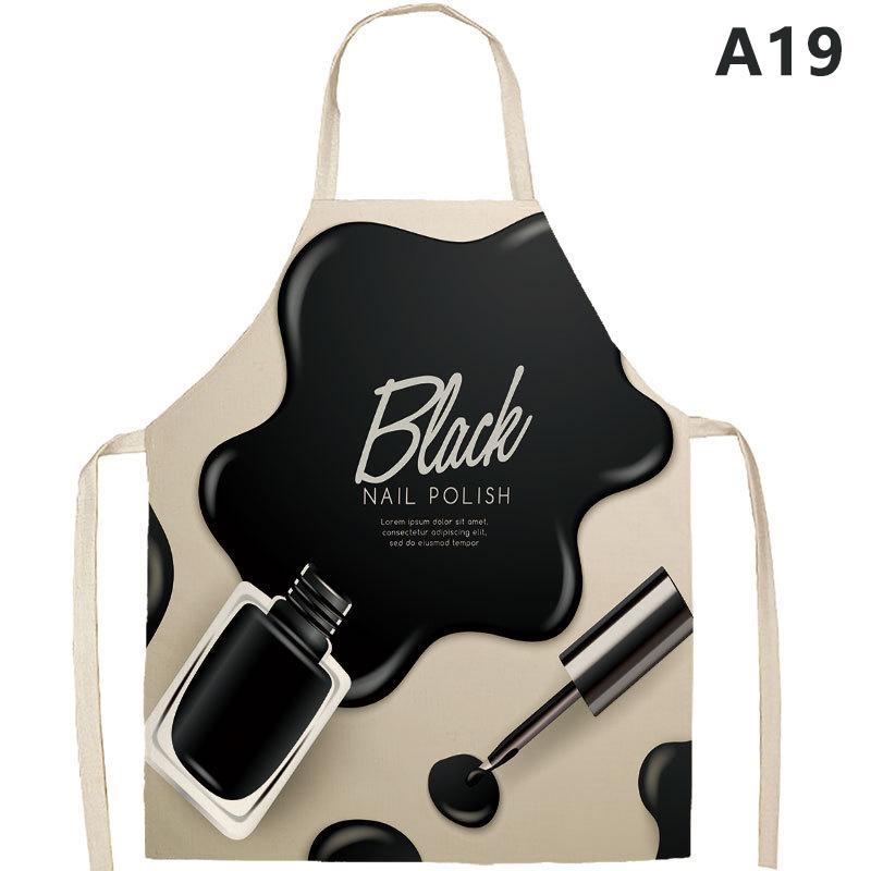 Nail Polish Flax Bib Apron Adult Women Men For Kitchen 65X53Cm Finger Manicure Tech Painting Nail Products