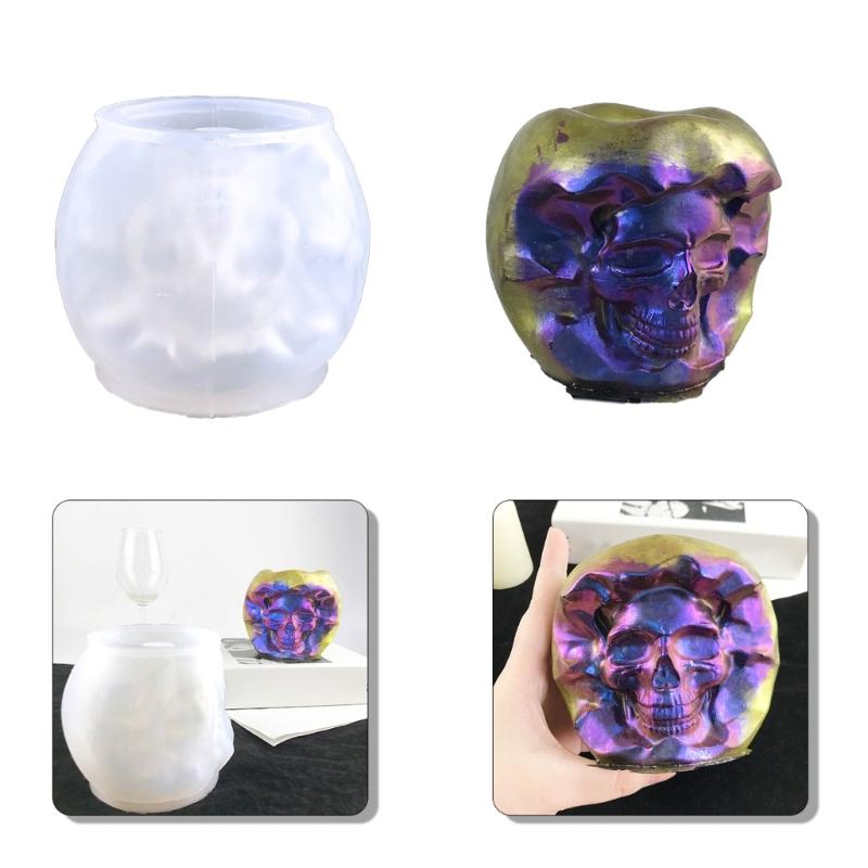 3D Skull  Candle Molds for Candle Making Hydroponic Vase Mold for  Crafts,Aromatherapy Candle Ornaments Mold