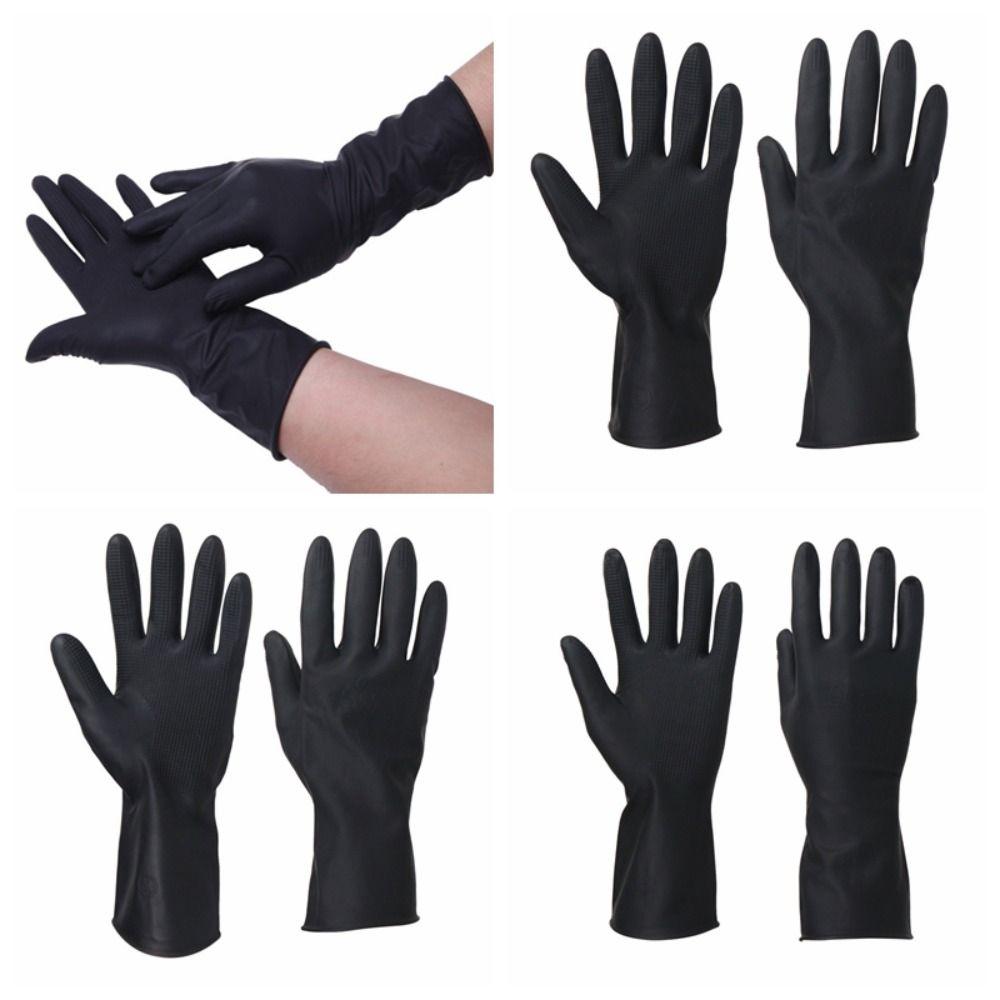 1Pair Anti-slip Hairdressing Coloring Gloves S/M/L Thicker Rubber Gloves Hair Dyeing Gloves