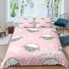 Cute Sheep Duvet Cover King Queen Funny Animal Floral Bedding Set Kids Cartoon Farm Animal Comforter Cover Polyester Quilt Cover
