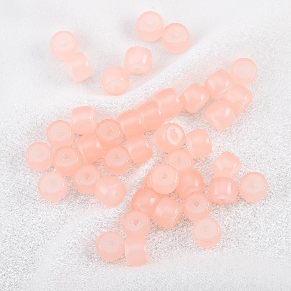 120pcs 8.5mm Colorful Glass Apple Beads Flat Round Cylindrical Spacer Bead DIY Craft Necklaces Bracelet Jewelry Making Materials