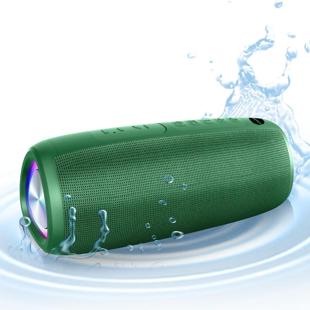 Bluetooth Speaker New Continuous LED Deep IPX7 TWS Bluetooth Loud Portable Wide [2024 Development, 24-Hour Playback, Light, Bass, Waterproof, Bath,