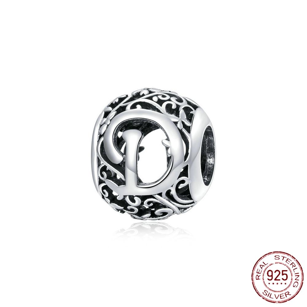 New 925 Sterling Silver Birthstone Heart Pendant Letter Series Bead Fit Original Fashion Charms Bracelet Women Jewelry Diy Gift