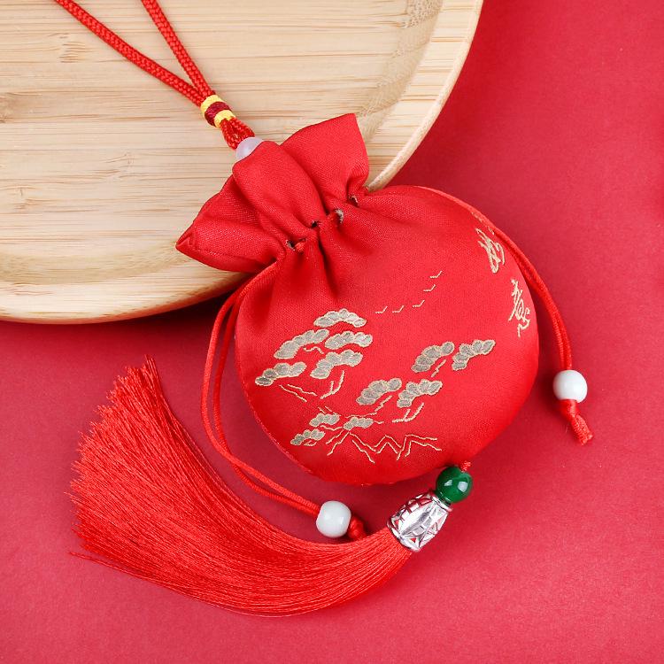 Chinese Tassel Scented Sachet - Portable Handmade DIY Brocade Bag for Purse or Car Pendant 8*10 cm