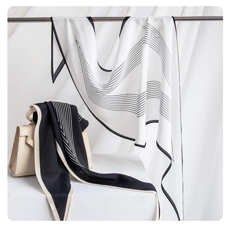 Autumn Women's 100% Mulberry Silk Crepe Double-Sided Scarf – Light Luxury Shawl & Sunscreen Snood