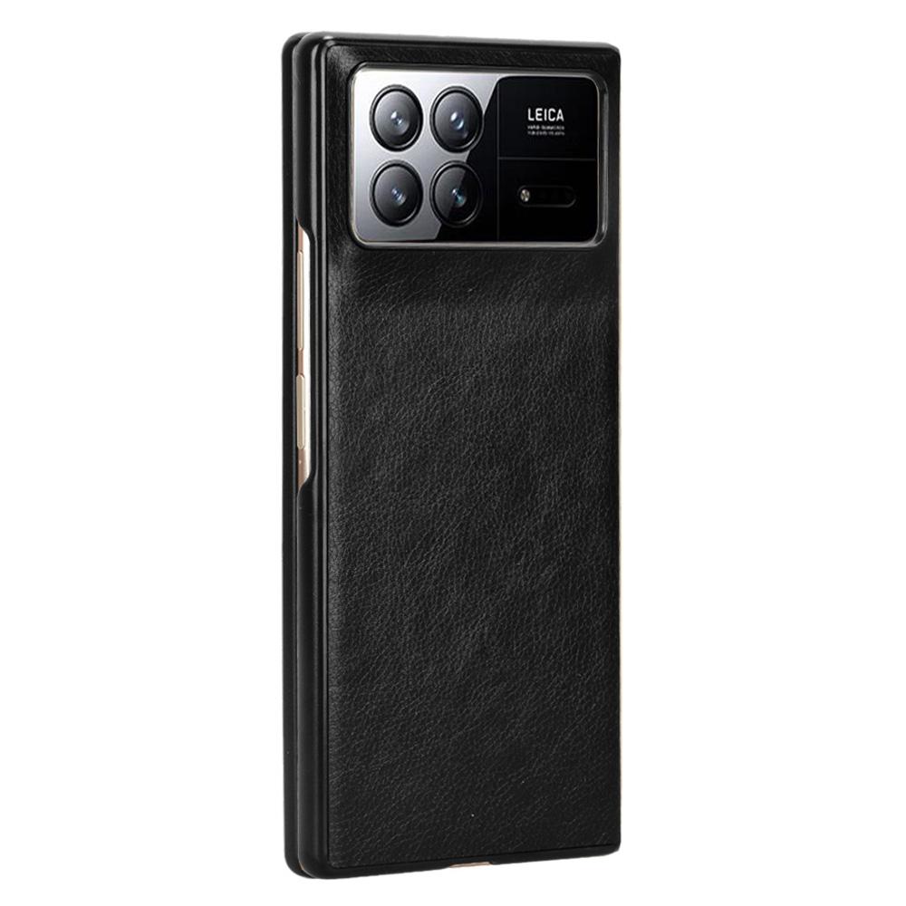 

For Xiaomi Mix Fold 3 5G PU Leather Coated TPU+PC Protective Case Litchi Texture Folding Phone Cover Black