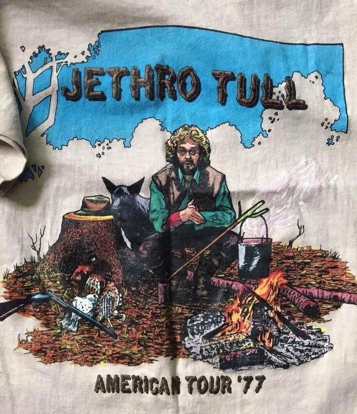 American Tour Jethro Tull Tour 77 White T shirt Classic style tee S-5XL Unisex T-Shirt L