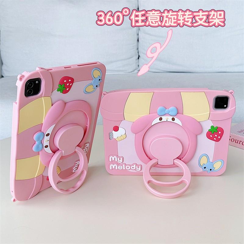 Silicone IPad Pro 11 Inch Case With 360 Rotating Stand Cartoon Animal Design Full Cover Mini 6 7