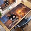 Cute Black Cat Mouse Pad Large Computer Office Game Table Mats XXL Rubber Non-slip Gaming Keyboard Accessories Extended Desk Rug