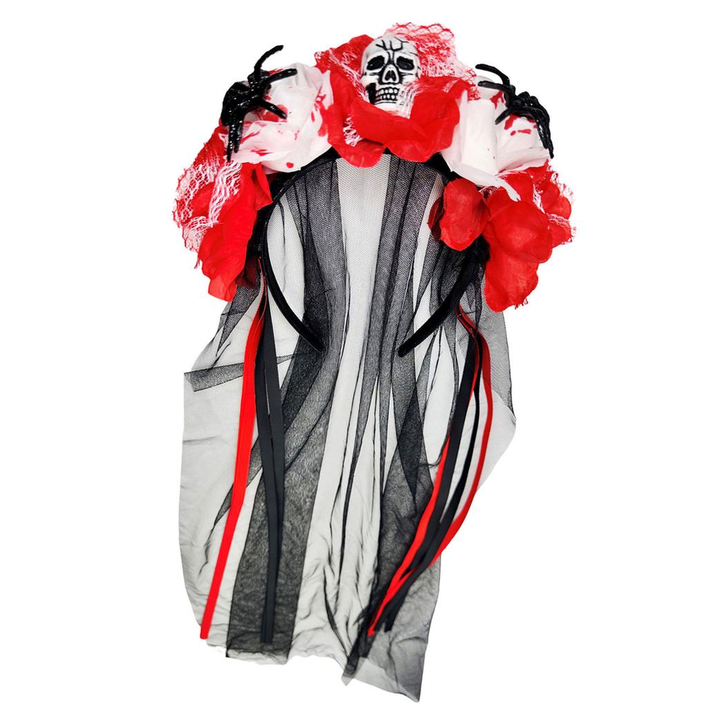 Halloween Headwear Spider Ghost Head Flower Ribbon Headdress For Women Girls Kids Cosplay Clothing Accessory