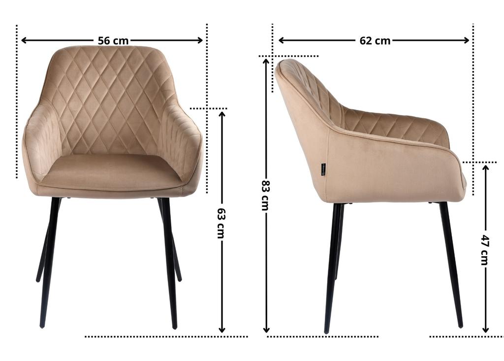 Upholstered Chair Rello Velvet Beige