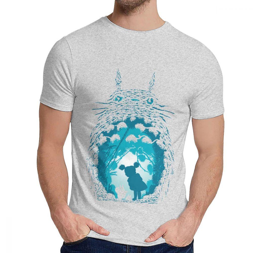Round Neck My Neighbor Totoro Tees Hayao Miyazaki Tee Shirt Summer Men Cotton Top Tee Hot