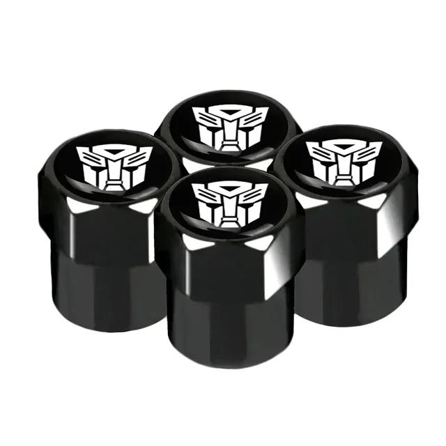 AAYQ1 4Pcs Car Tire Valve Stem Caps Transformers Emblem Car Wheel Tires Valves Tyre Stem Air Caps Airtight Cover Motorcycle Accessoire