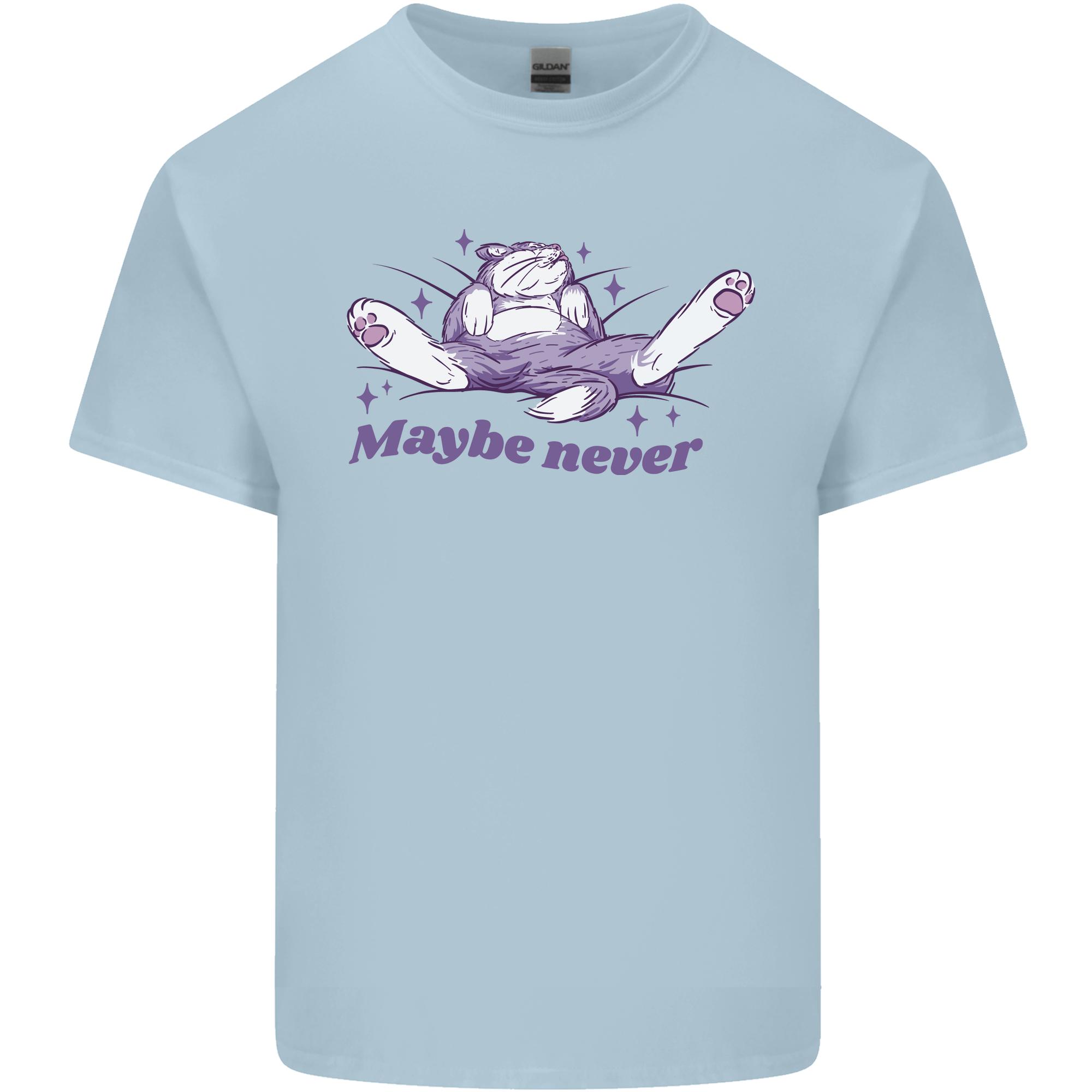 Maybe Never Lazy Cat Sleeping Unisexs Light Cotton TShirt S