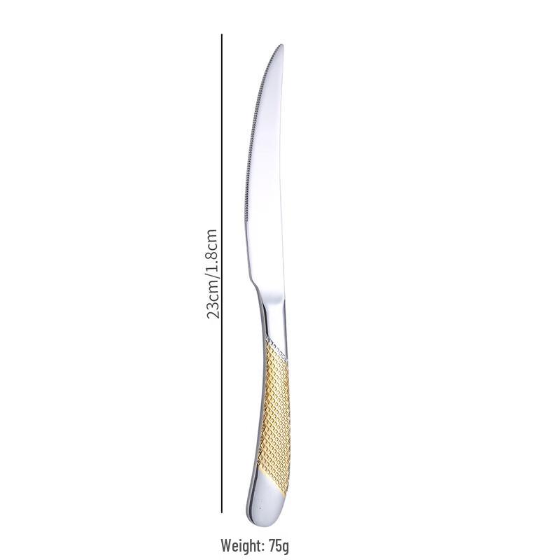 Abay Gold-Accent Stainless Steel Dinner Knife