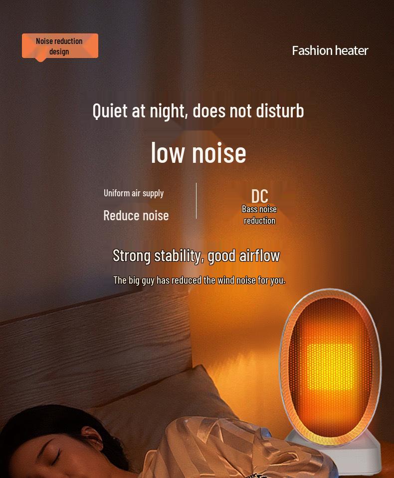 Quick Heat PTC Electric Fan Heater for Living Room & Bedroom - Low Noise, Safe Tip-Over Feature