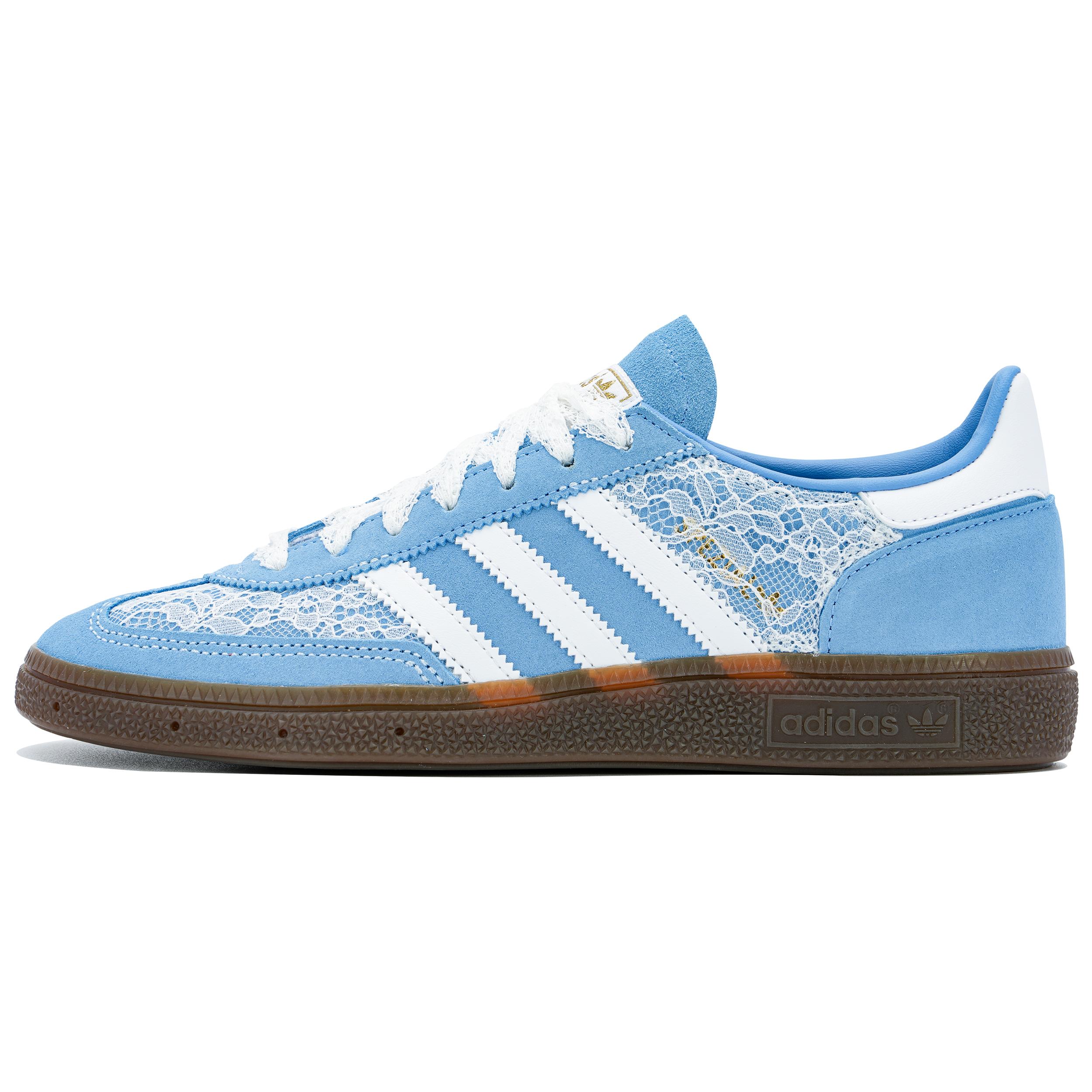 Adidas Originals Handball Spzl Slip Resistant Abrasion Resistant Low top Skateboard Shoes Unisex Blue White BD7632(TeamTen-) 39⅓