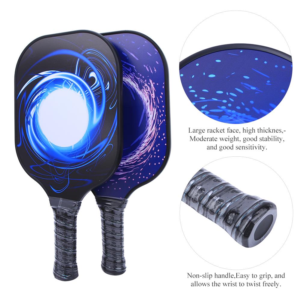 2 st Pickleballracketar Strandracketar med Kolfiberyta och Bollar för Utomhussporter
