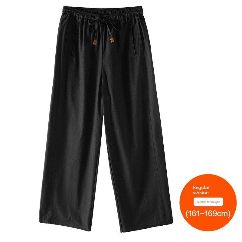 

Plus size women clothing [Yamamoto Wide-Leg Pants] Three Pants Length Summer Chubby Girl High Waist Straight Casual Overalls Trousers The night sky is dark (161-169cm) 6XL