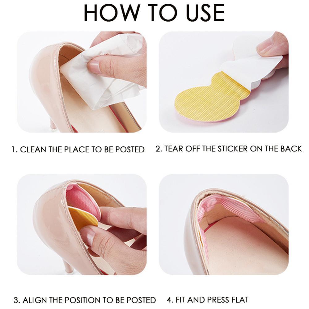1 Pair High Heel Insoles Adhesive Heel Pads Size Adjustable Liner Grips Protector Anti Friction Inserts