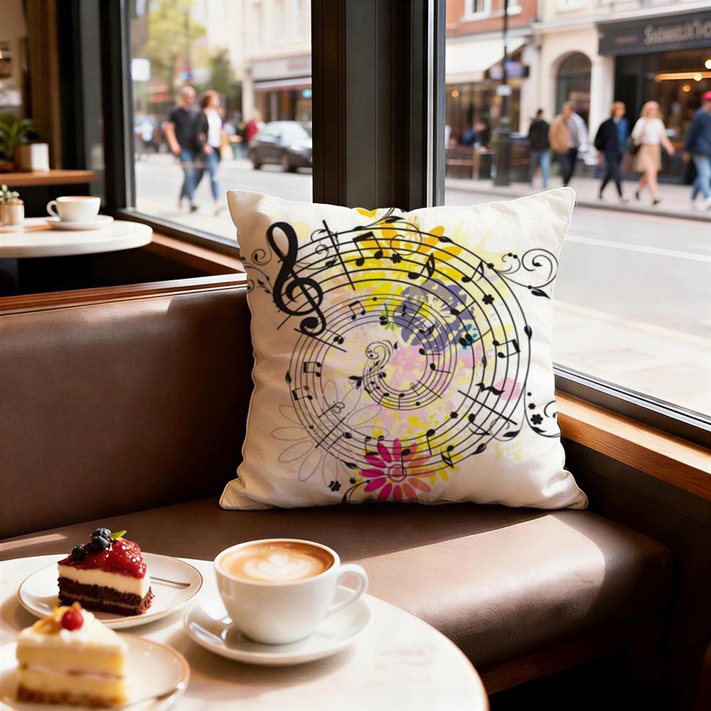 Print Sheet Music Printing Cushion Cover Decorative Cushions Covers Cover Sofa 50X50 Pillow 4 Piece 45X45 40X40 Pillowcase