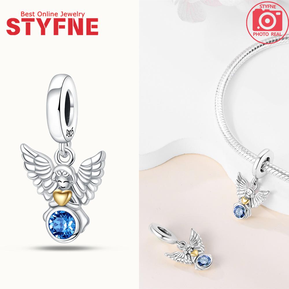 New Silver 925 Angel Sculpture Charms Heart Beads Fit Bracelet for Women Jewelry Party Beads DIY Fine Jewelry Gifts