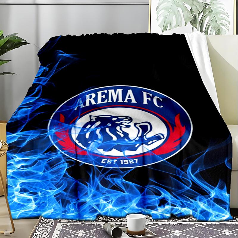 1PC Arema Football club Printed Soft Flannel Blanket Throw for Adult Bedroom Living Room Sofa Camping Travel Fan gifts Christmas Gifts