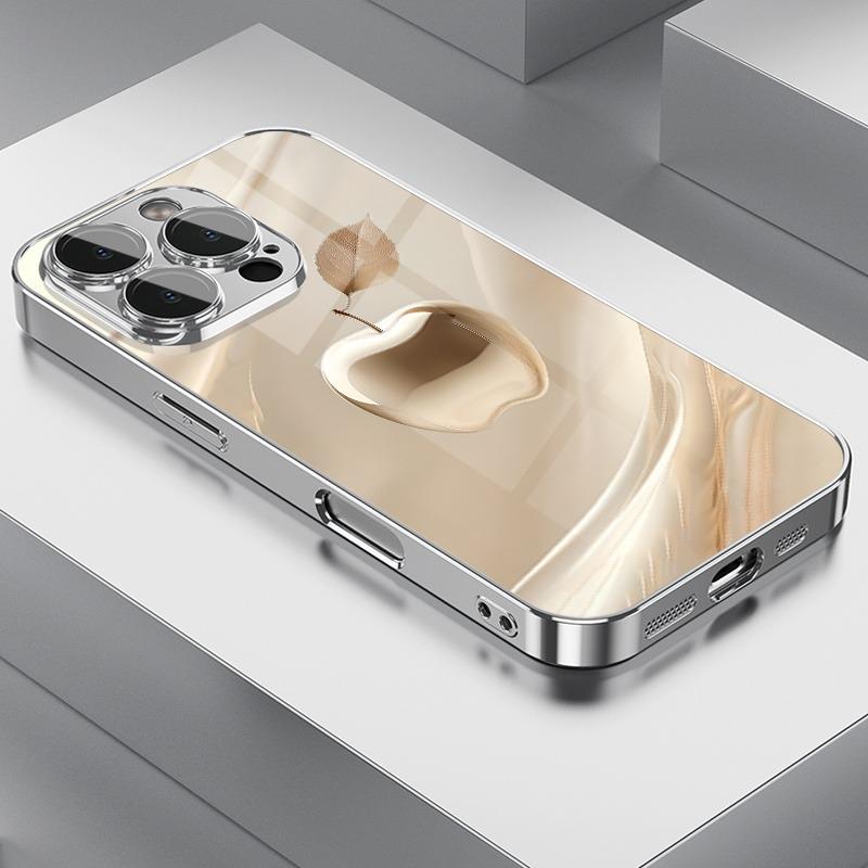 

Креативний Золотий Кристал З Візерунком Яблука Чохол Для Телефону Для iPhone 17Air 11 12 13 14 15 16 17 Pro Max Plus 16E Загартоване Скляне Покриття iPhone Air