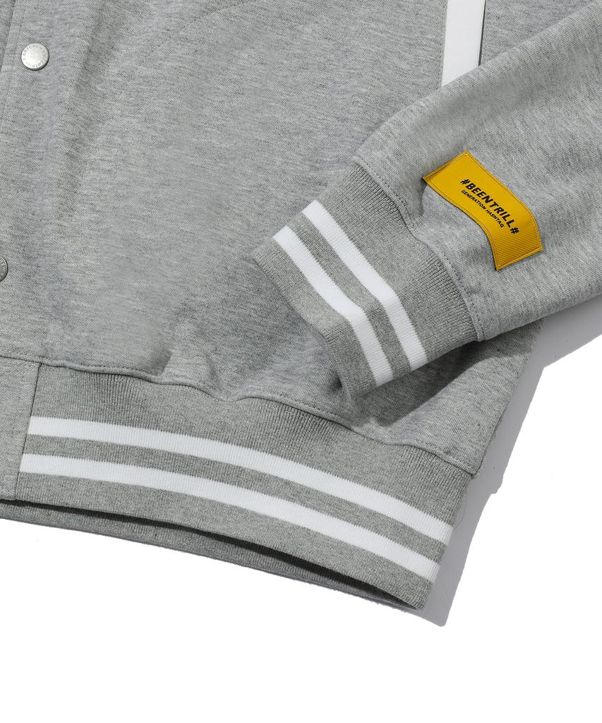 Beentrill Newyork Varsity Oversized Jacket (Melange Grey)