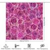 Bathroom Decor Shower Curtain Pink Roses Print Bath Rug White Bathtub Cover Home Decoration Waterproof Fabric 69X72 (L)