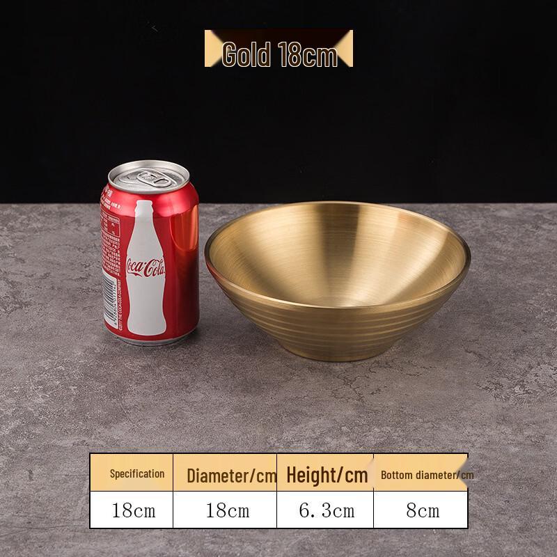 ZISIZ Large 304 Stainless Steel Soup Noodle Bowl