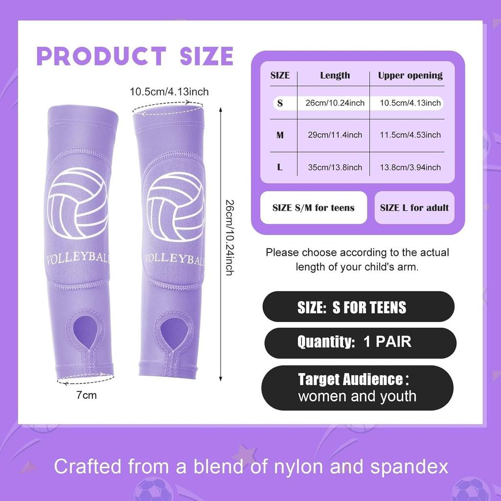 2 Pcs Volleyball Arm Sleeves Forearm Sleeves Volleyball Arm Pads for Boys Girls Teen Youth Wrist Guard