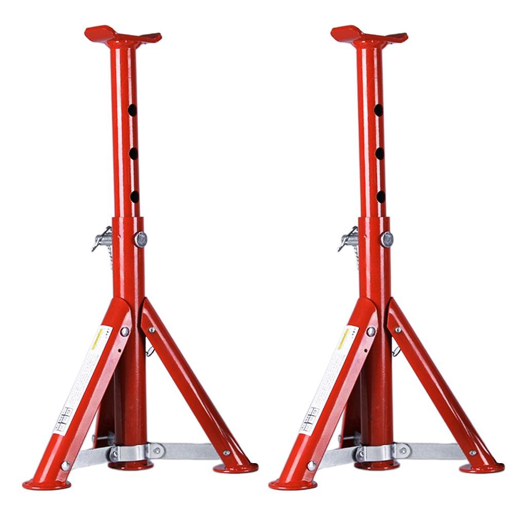 2/3 Ton Capacity Jack Stands Red Security Bracket Foldable Jack Stands Telescopic Design Adjustable Level Car Axle Jack Stands